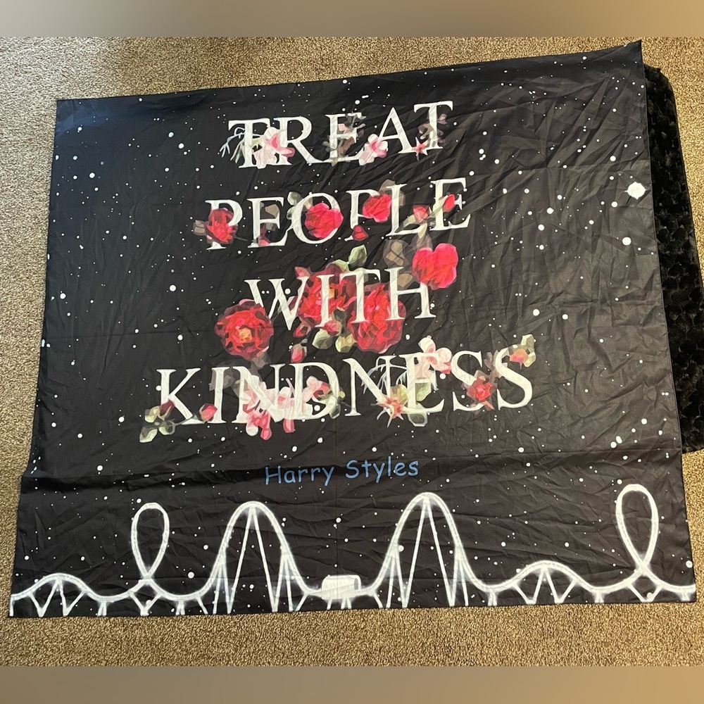 Rare Harry Styles Treat People With Kindness Tapestry Wall Flag Floral Decor